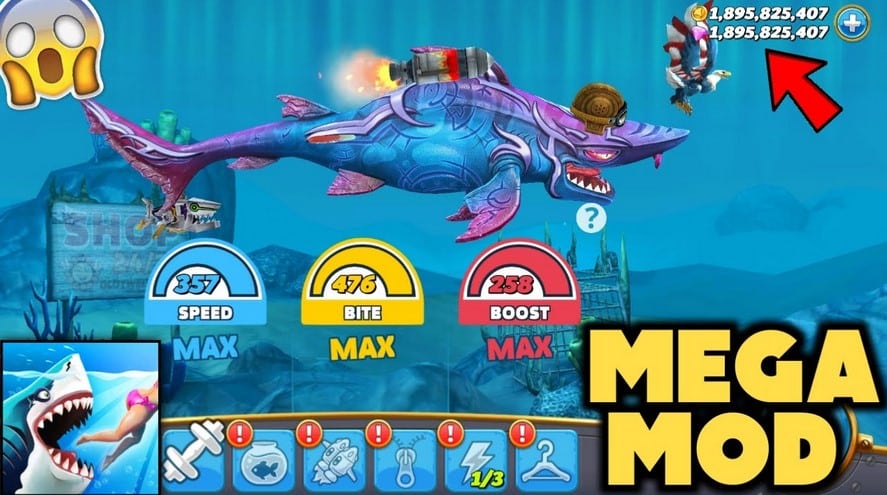 Download Hungry Shark World Mod Apk Unlimited Money and Gems for Android & iOS
