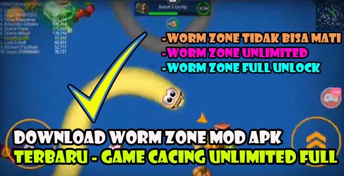 Download Worms Zone Mod Apk Unlimited Money dan Tidak Bisa Mati for Android & iOS